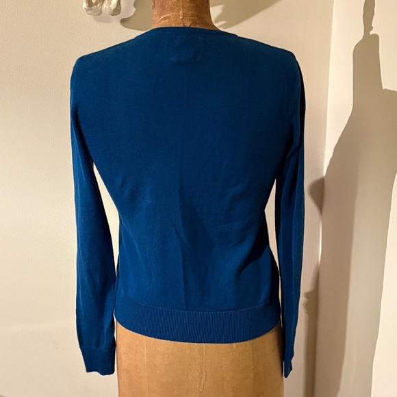 Anthropologie Tabitha Limabird Beaded and Embroidered Blue Sweater size medium - Picture 4 of 6